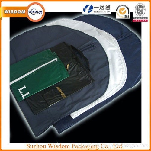 customized foldable suit cover garment bag with holder, high quality PEVA bag with zipper